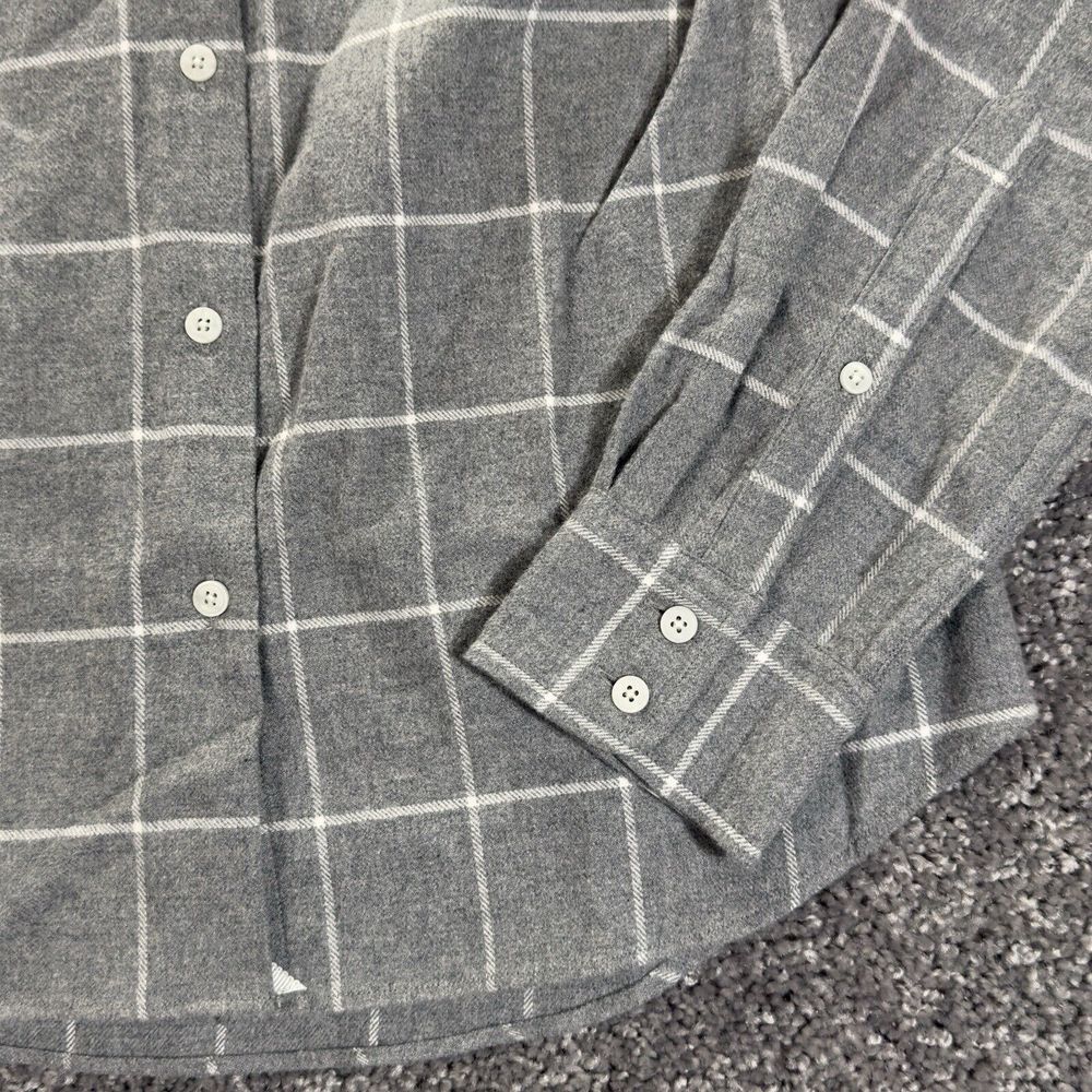 UNTUCKit Women's Size 2 Windowpane Plaid Flannel Gray White Shirt NWOT Button Up - Picture 5 of 11